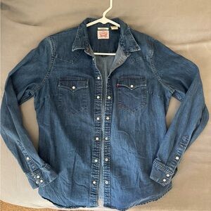 Levi's Blue Denim Button Down Shirt